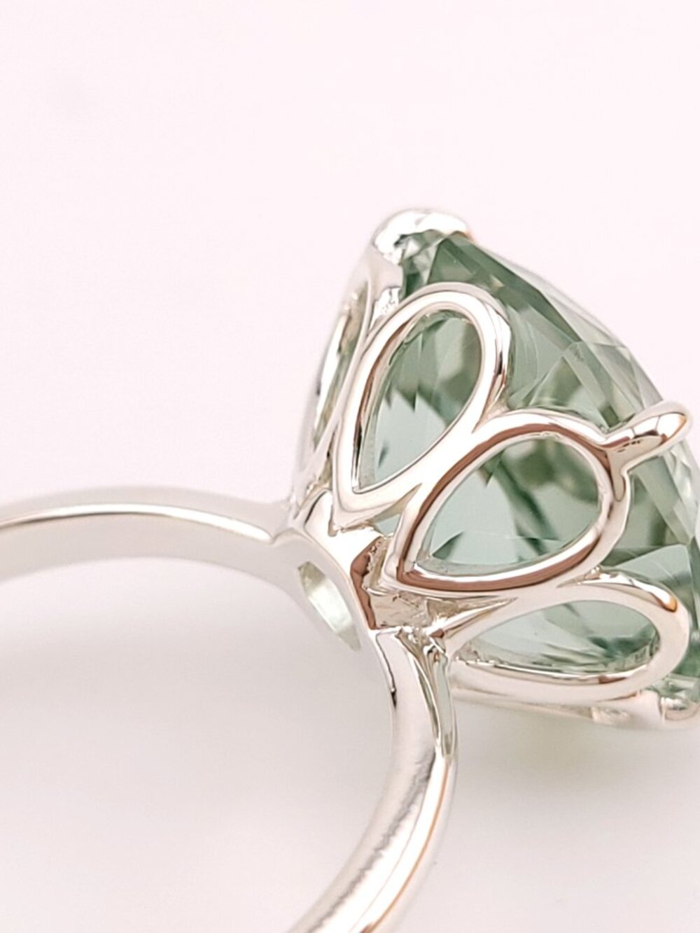 Tiffany & Co. Sterling Silver Green Prasiolite  Sparklers Cocktail Flower Ring 6 - Picture 8 of 9